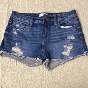 Blue denim cutoff shorts! Size 28!